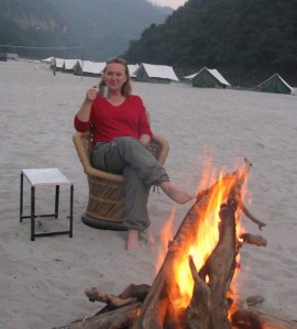 Beach camp fire in Rishikesh with post rafting chai.